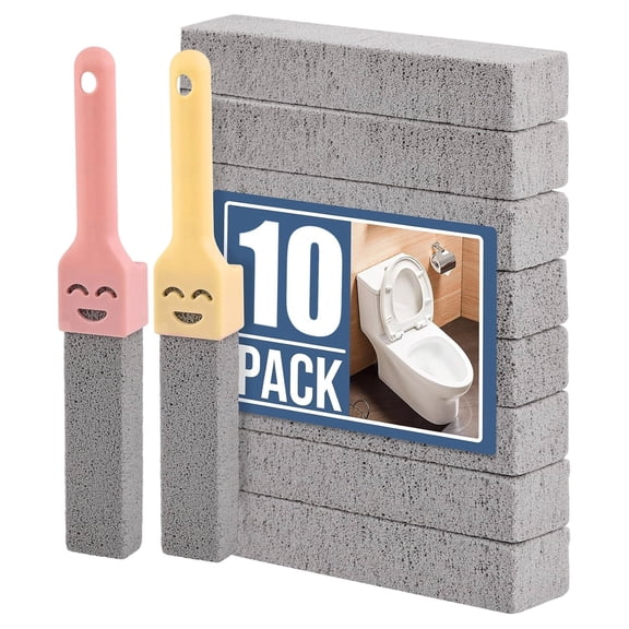 Pumice Stone for Cleaning,Pumie Scouring Stick with Handle, Heavy Duty Toilet Pumice Stone for Toilet, Hard Water Toilet Ring Remover, for Toilet, Pool Tile, Sink, and Bathroom