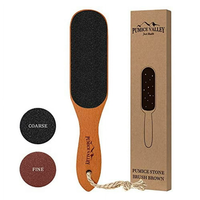 Pumice Stone Foot File Wooden Pedicure Feet Scrubber with Handle