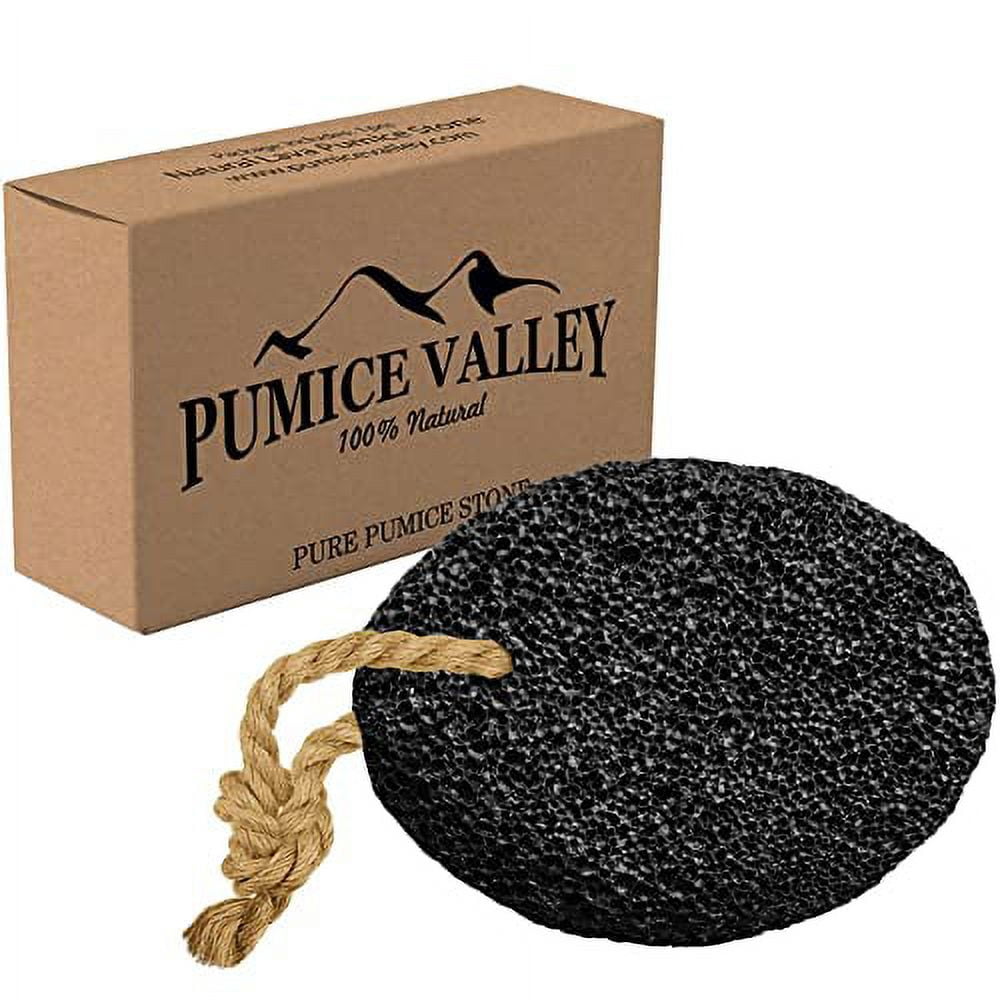 Natural Black Lava Pumice Stone with Rope Handle