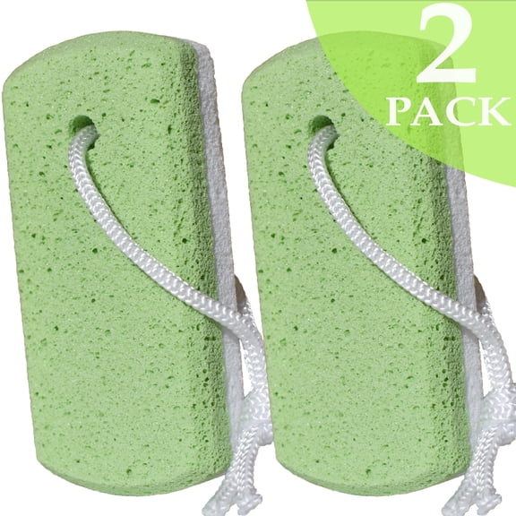 Pumice Stone for feet 2 Pack: Scrubber, Double Sided Scraper Pedicure Tools Foot Care EntreFeet
