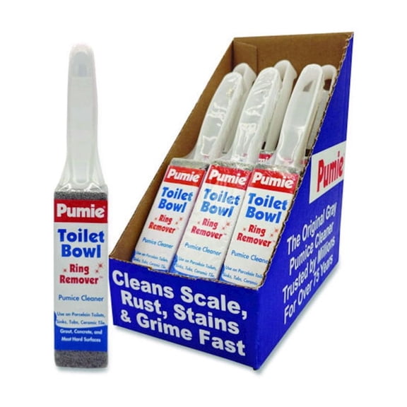 Pumie Toilet Bowl Ring Remover with Handle, 1.25 x 5, Gray, 6/Pack