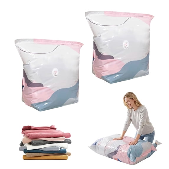 No Pump 3D Vacuum Storage Life Space Creator Better Life Space Bags for Clothes Blankets Bedding Comforters + Bonus Double Mesh Underwear Socks Organizer