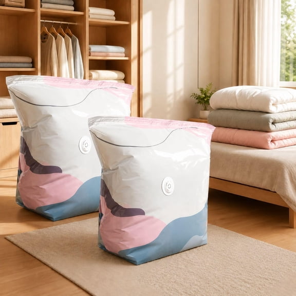 No Pump 3d Vacuum Storage Bag, Large Capacity Vacuum Storage Bags No Pump Needed - Life Space Creator Storage Bags No Pump, Compression Bags for Bedding