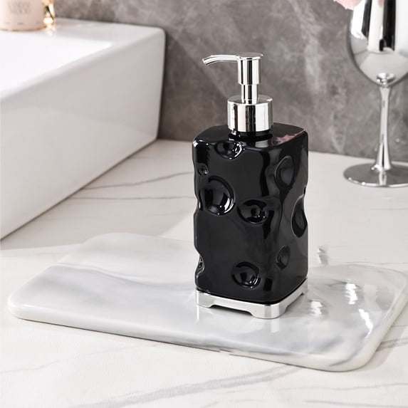 Pump Bottle Dispenser Shampoo and Conditioner Dispenser 1 Pack 15oz/450ml Wide Mouth Hand Soap Dispenser Refillable Plastic Empty Liquid Container for Lotion Body Wash(1PC)