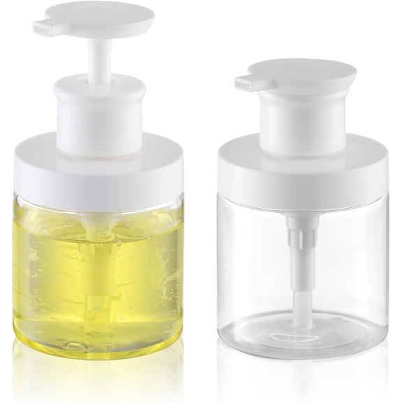 Pump Bottle Dispenser for Soap:8 oz Shampoo Container for Travel Conditioner - Refillable Jar for Hand Lotion and Dish - Empty Plastic 250ml Clear