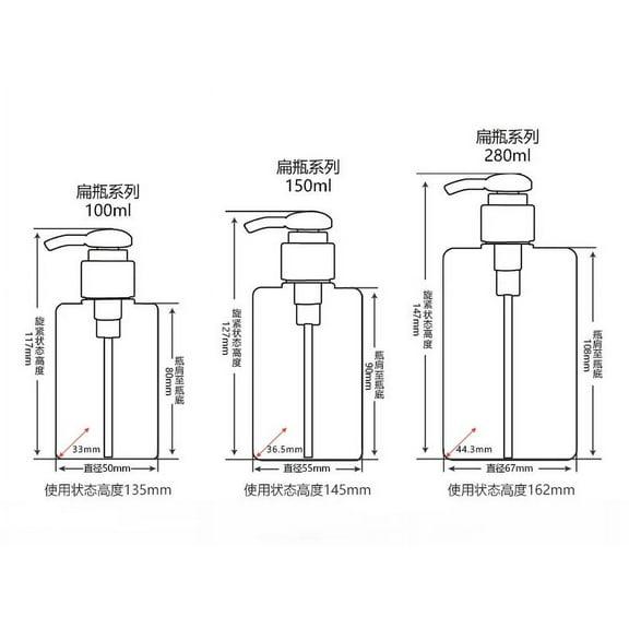 Pump Bottle, Refillable Plastic Empty Lotion Soap Dispenser Liquid Container for Bathroom Shampoo and Body Wash, 3.38 oz/Transparent