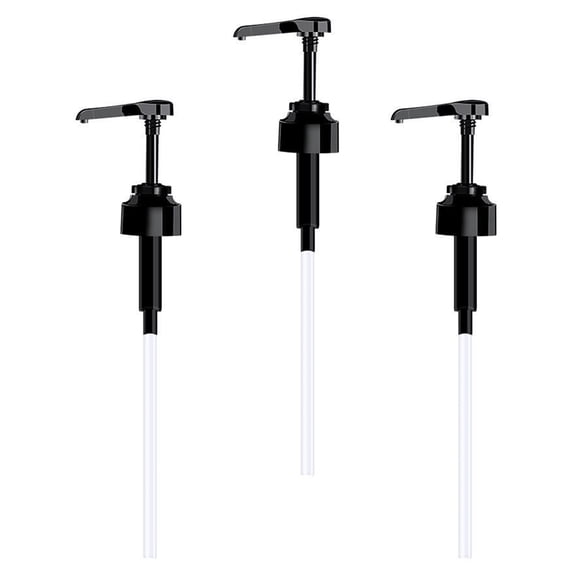 Refillable Plastic Pump Dispenser Bottle with Nozzle for Coffee Syrup, Creamer, Sauce - Easy to Use and Clean