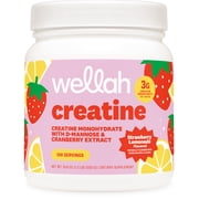 Wellah Creatine for Women 100 Servings, Strawberry Lemonade - Creatine Monohydrate with Dandelion & Cranberry Extract