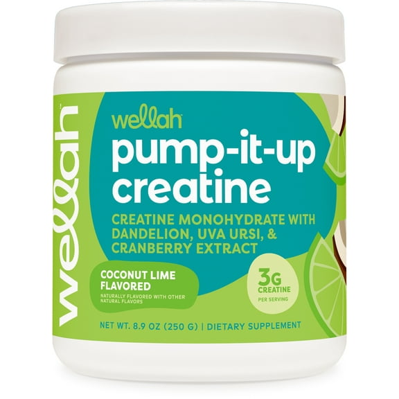 Pump-It-Up Creatine (50 Servings, Coconut Lime) - Creatine Monohydrate with Dandelion, Uva Ursi, & Cranberry Extract