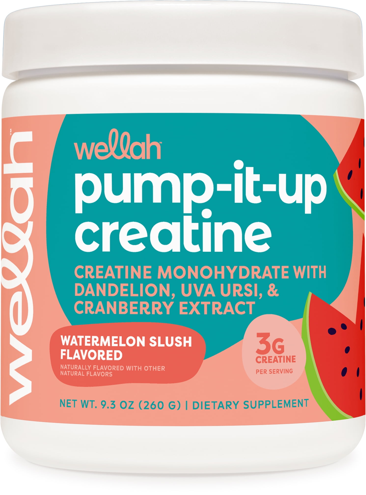 Pump-It-Up Creatine (50 Servings, Watermelon Slush) - Creatine Monohydrate with Dandelion, Uva Ursi, & Cranberry Extract