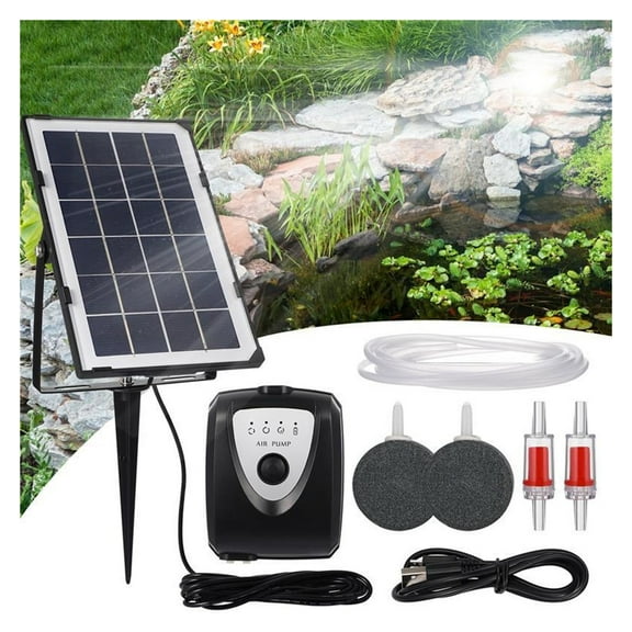 Pump Pond Aerator Air Solar Set Solar Power Air Pump Aerator Set Oxygenation Equipments For Aquarium Fish Tank Garden Pond ,Water Circulation