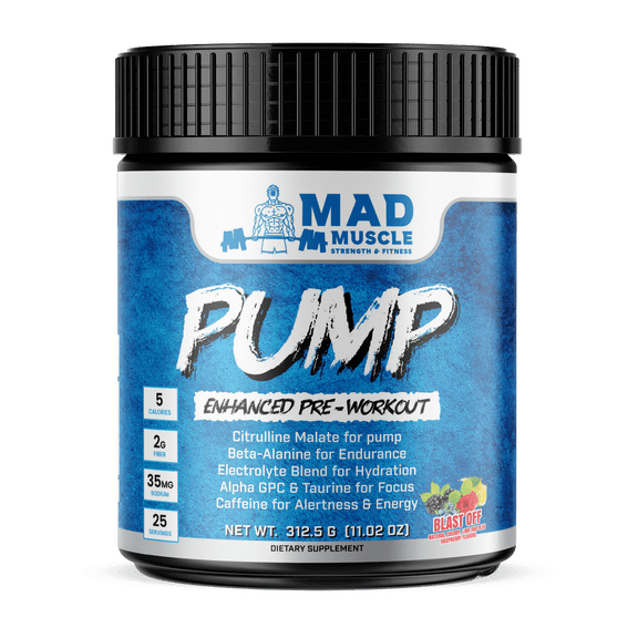 Pump Pre Workout Supplement - Blast Off Flavor (tastes like smarties), Incredible Energy and Pump