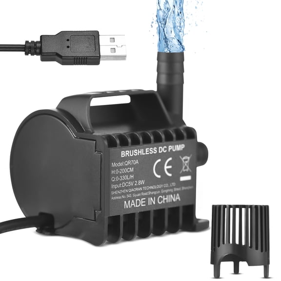 Pump,Pump 500l/h Pump Max 4.9ft Lift Pump Fish 4.9ft Lift 6.5ft Cable And Suction Lift 6.5ft Usb Water Pump Fish Pond Cup Portable Pump With Max 4.9ft Suction Cup Portable