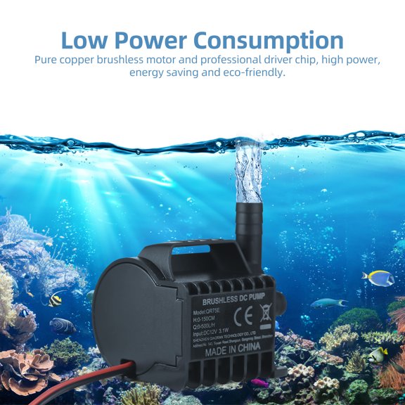 Pump,Submersible 12v Water Fish Pond Max 4.9ft Lift Suction Cup Wire And Pump With Max Cup Portable And Suction Water Pump Portable Pump 1.6ft Wire Pump Fish Pump 330l/h Pump Max 6.5ft Lift