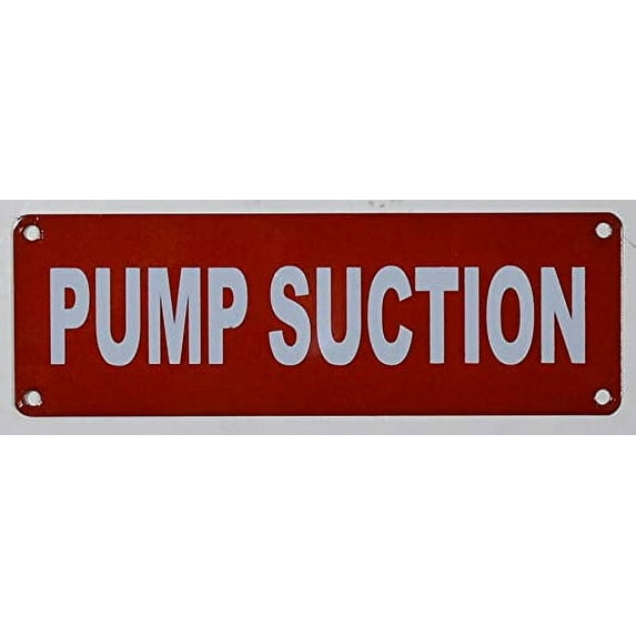 Pump Suction Sign (Aluminium Reflective !!!, RED 2X6)(ref-2022-4)