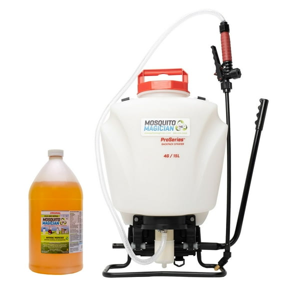 Pump Up Backpack Sprayer + 1 Gallon Mosquito Killer & Repellent Concentrate