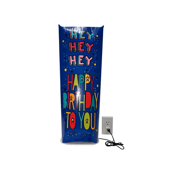 Pump Up Your Greetings! 24in Birthday Pop Up Greeting Card Balloon - USB Powered, Envelope Included (Blue)
