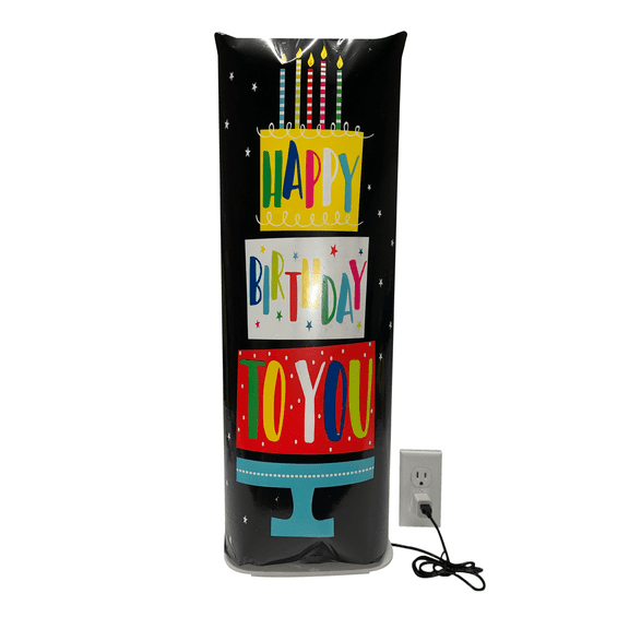 Pump Up Your Greetings! 24in Birthday Pop Up Greeting Card Balloon USB Powered, Envelope Included