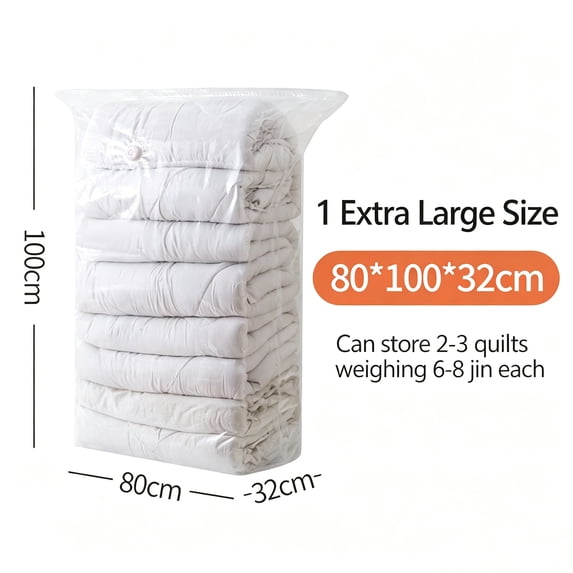 No Pump Vacuum Storage Bags, Clear Stackable 3D No-Pump Cube Compression Space Saver Bags, Pump-Free 3-Sec Fast Press & Seal Compression Bag for Clothes, Blankets