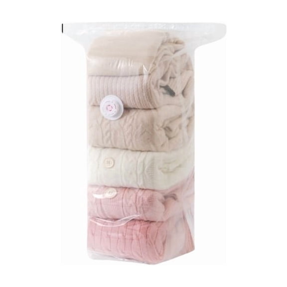 No Pump Vacuum Storage Bags, Large Space Saving Reusable Stand Up Compression Pack Bags Press Motion Air Release, Airtight Protective Storage Pouch for Bulky Quilts Blankets Winter Clothes