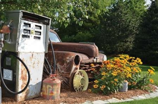 Pump and Car Canvas Art - Lynn Garwood (24 x 36)