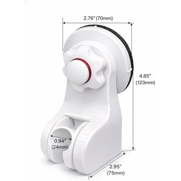 Pump&fix 45 Degrees Adjustable Handheld Shower Head Holder Suction Cup Wall Mount Bracket