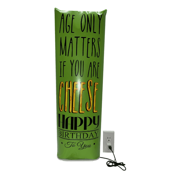 Pump up Your Greetings! 24in Birthday Pop-up Greeting Card Balloon USB Powered, Envelope Included (Green)