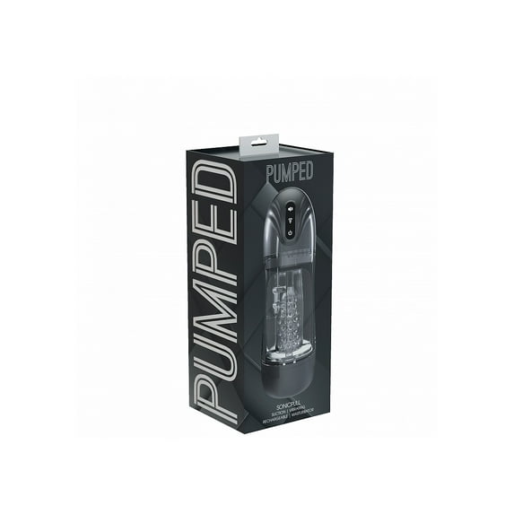 Pumped SonicPull 10 Function Multimedia Enhanced Masturbator for Men, Gun Metal
