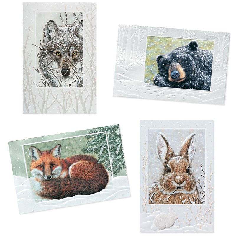 Pumpernickel Press Deluxe Christmas Card Assortment Winter Wildlife