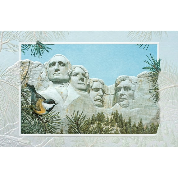 Pumpernickel Press Embossed Blank Greeting Cards Boxed Set – Mount Rushmore, 16 Count