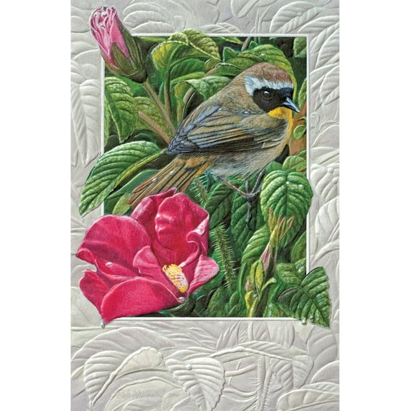 Pumpernickel Press Embossed Blank Greeting Cards Set  Common Yellowthroat, 16 Count