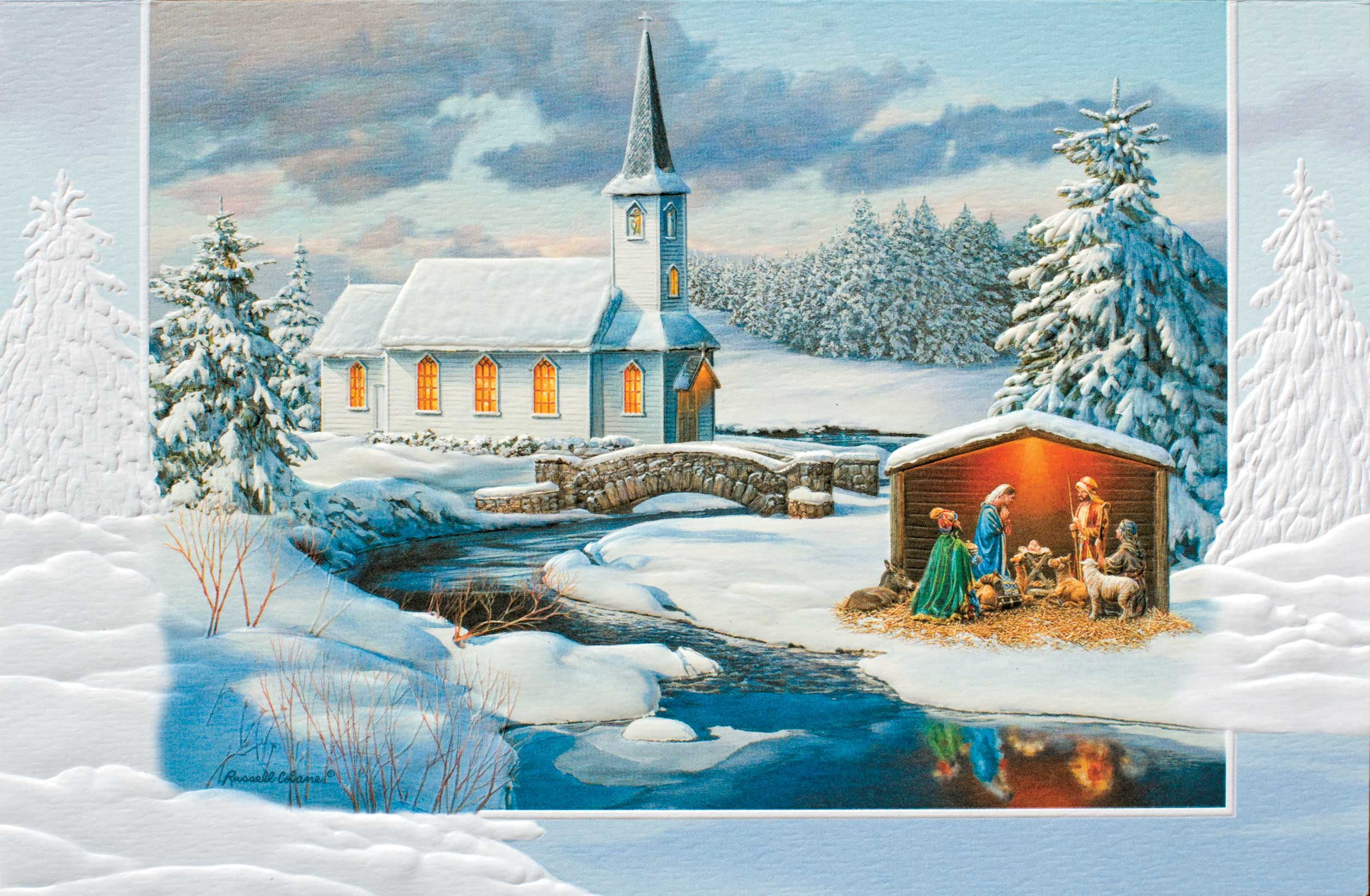 Pumpernickel Press Embossed Christmas Bible Scripture Greeting Cards