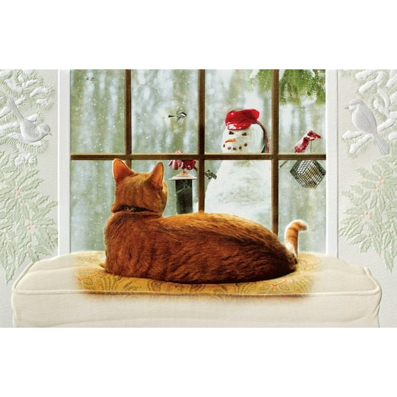 Pumpernickel Press Embossed Christmas Greeting Cards Boxed Set – Mr. Tut’s Christmas Morning, 16 Count
