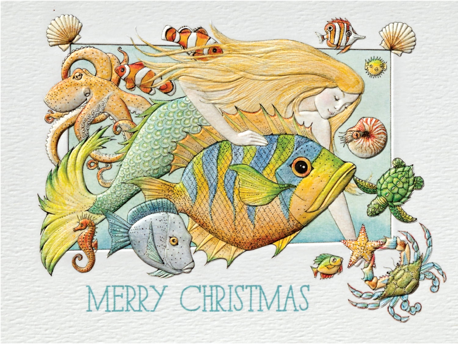 Pumpernickel Press Embossed Christmas Greeting Cards Boxed Set