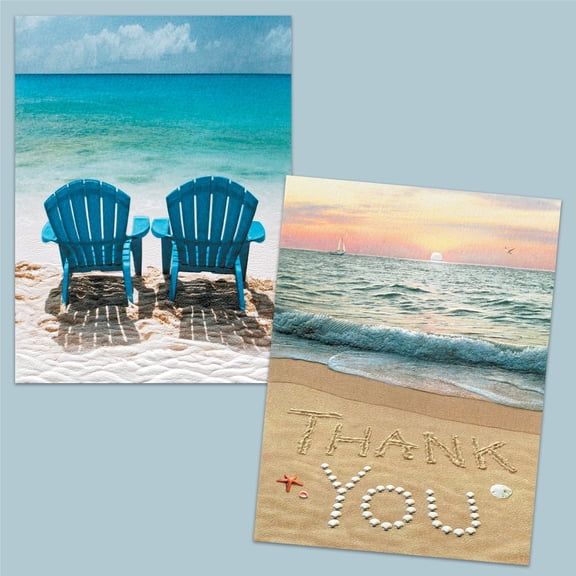 Pumpernickel Press Embossed Small/Petite Blank Note Card Set - Bach & Chairs, 18 Count. Made in USA