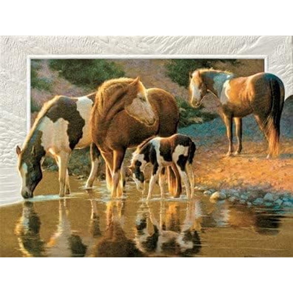 Pumpernickel Press Embossed Small/Petite Blank Note Card Set - Night Cap, 18 Count. Made in USA