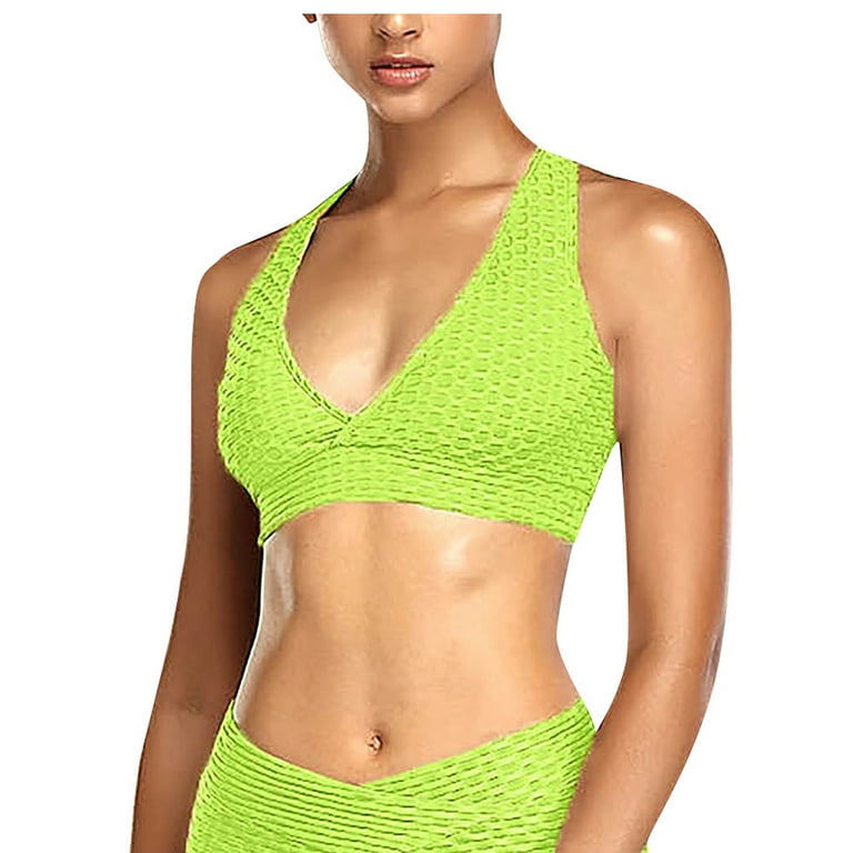 Pumping Bra Hands Free Sports Bras Women s Crisscross Beauty Back Sports Underwear Gathere Type Fitness Vest bra Strapless Bra Womens Sports Bras on Sales Green M Walmart