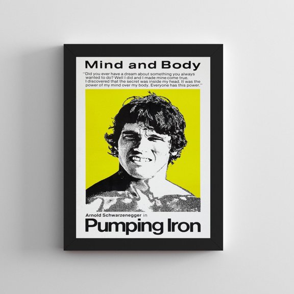 Pumping Iron Arnold Schwarzenegger Movie Poster, Bodybuilding Film Wall Art Print