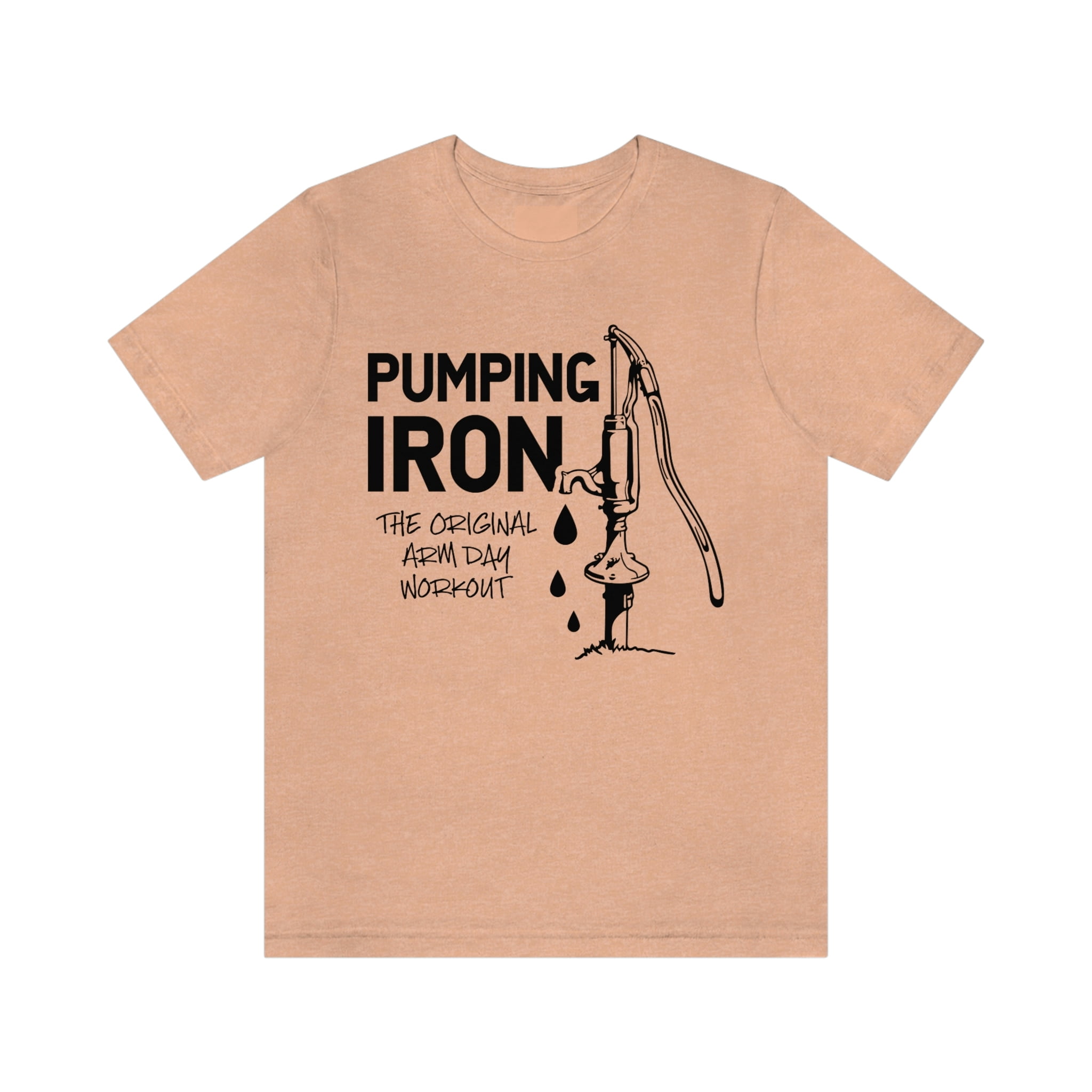 Pumping iron, gym motivation, fitness themed gender neutral t-shirt 