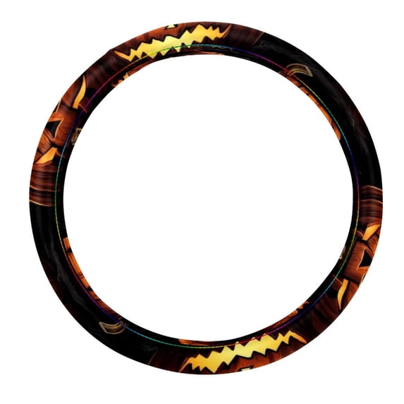 Pumpkin 14.5 Inch Printing PVC Leather Steering Wheel Covers Car Wheel Covers Auto Accessories