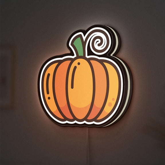 Pumpkin 3D Novelty Light Box, Autumn Harvest Lamp, Organic Seasonal LED Light, Vegan Friendly Home Decor (Width 16 inch, 40cm)