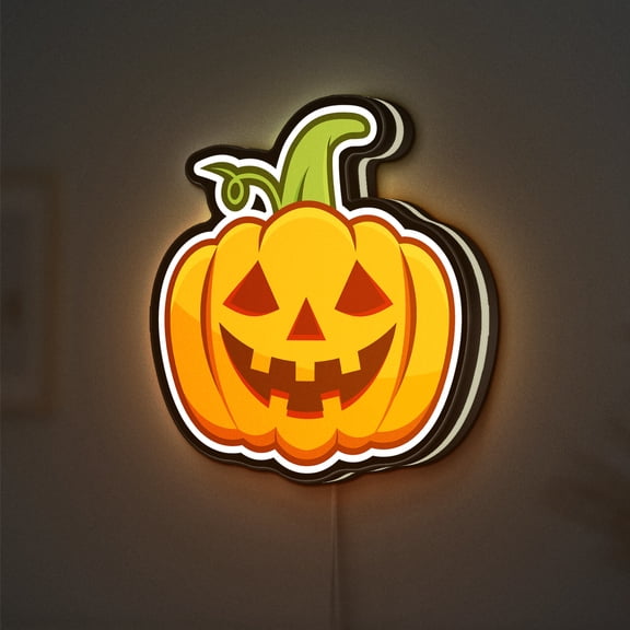 Pumpkin 3D Novelty Light Box, Halloween Lamp, Spooky Fun LED Night Light, Seasonal Party Decor (Width 12 inch, 30cm)