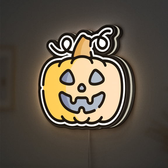 Pumpkin 3D Novelty Light Box, Halloween Themed Night Light, Spooky Seasonal Lamp, Autumn Home Decor (Width 24 inch, 60cm)