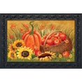 thumbnail image 1 of Pumpkin And Apples Fall Doormat Sunflowers Autumn Indoor Outdoor 18" x 30", 1 of 4