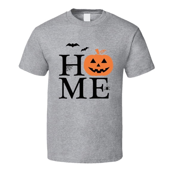 Pumpkin And Bats Home Halloween Tee Cool Fall T-shirt Holiday Novelty T Shirt