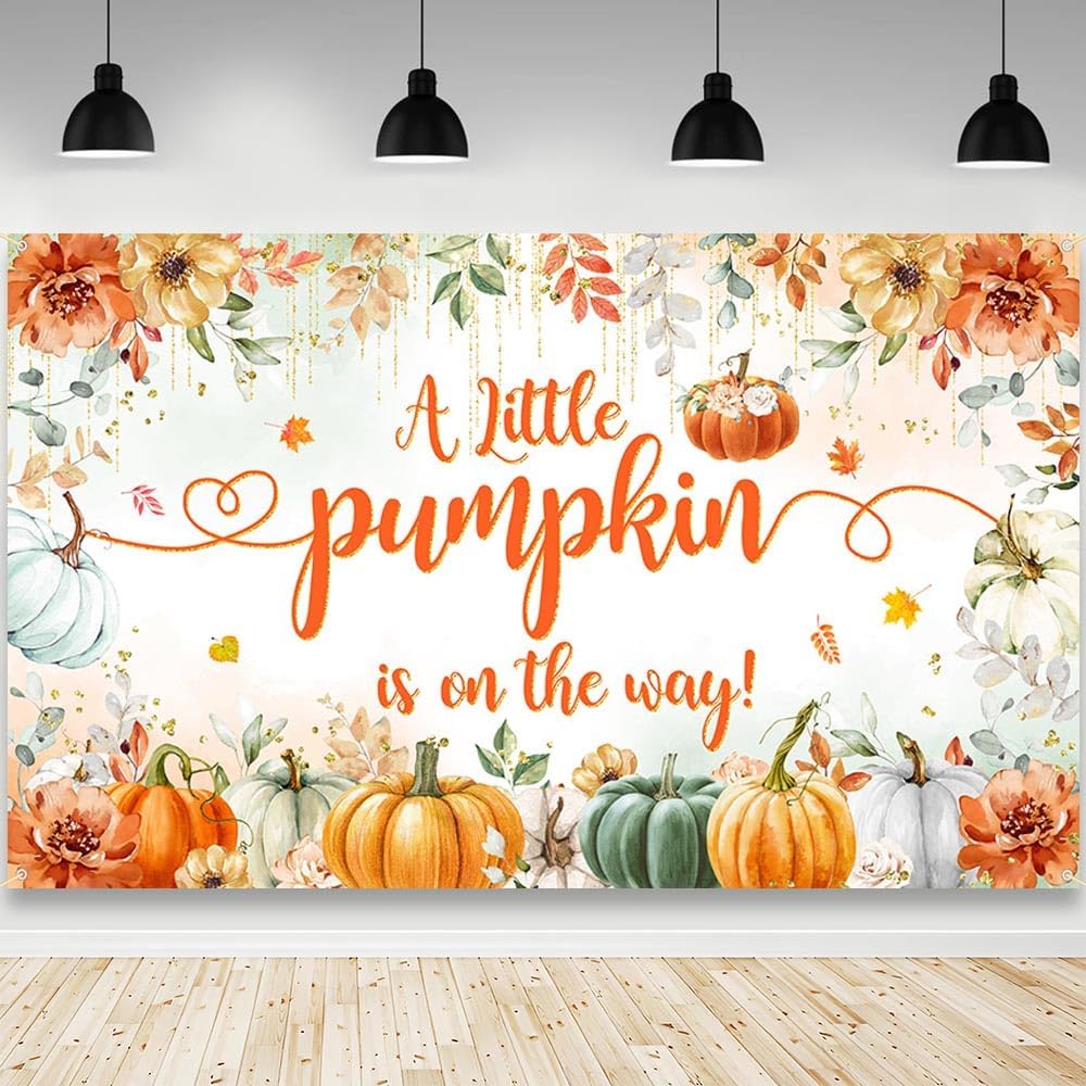 Custom Name Welcome To Pumpkins Baby Shower Backdrop