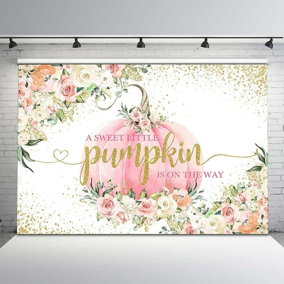 Pumpkin Baby Shower Backdrop A Little Pumpkin is on The Way Photography Background for Girls Fall Autumn Baby Shower Party Decorations Banner Supplies Photo Booth Props