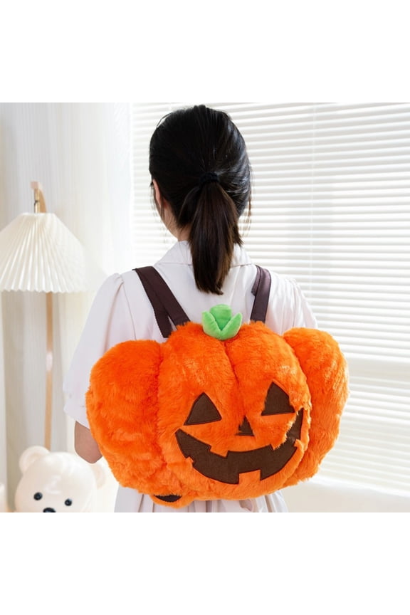 Pumpkin Backpack,Multi-functional Cute Pumpkin Shaped Backpack,17.71x11.81 Inch Fashion Backpack for Daily Life