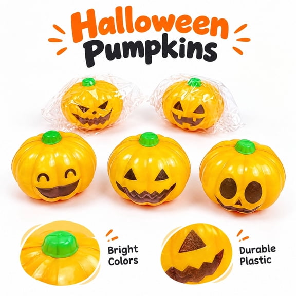Pumpkin Ball Slow Rising Stress Relief Sensory Gadget For Adult Halloween Party Favor Relaxation, 3.5 Inches
