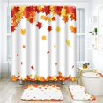 thumbnail image 1 of Pumpkin Bathroom Sets with Shower Curtain and Rugs and Accessories,Autumn Fall Halloween Shower Curtain Sets, Thanksgiving Vintage Orange Shower Curtains for Bathroom Decor 4 Pcs, 1 of 7